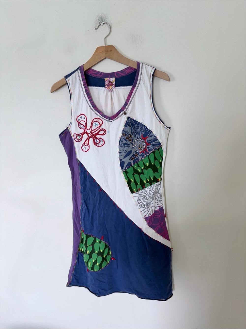 Desigual vintage colorful patchwork embroidered mini dress READ